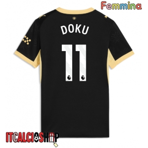 Manchester City Jeremy Doku #11 Seconda Maglia Femmina 2026-27 Manica Corta